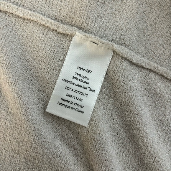 Barefoot Dreams CozyChic Ultralite Open Front Short Sleeve Long Cardi Women’s - Picture 6 of 8